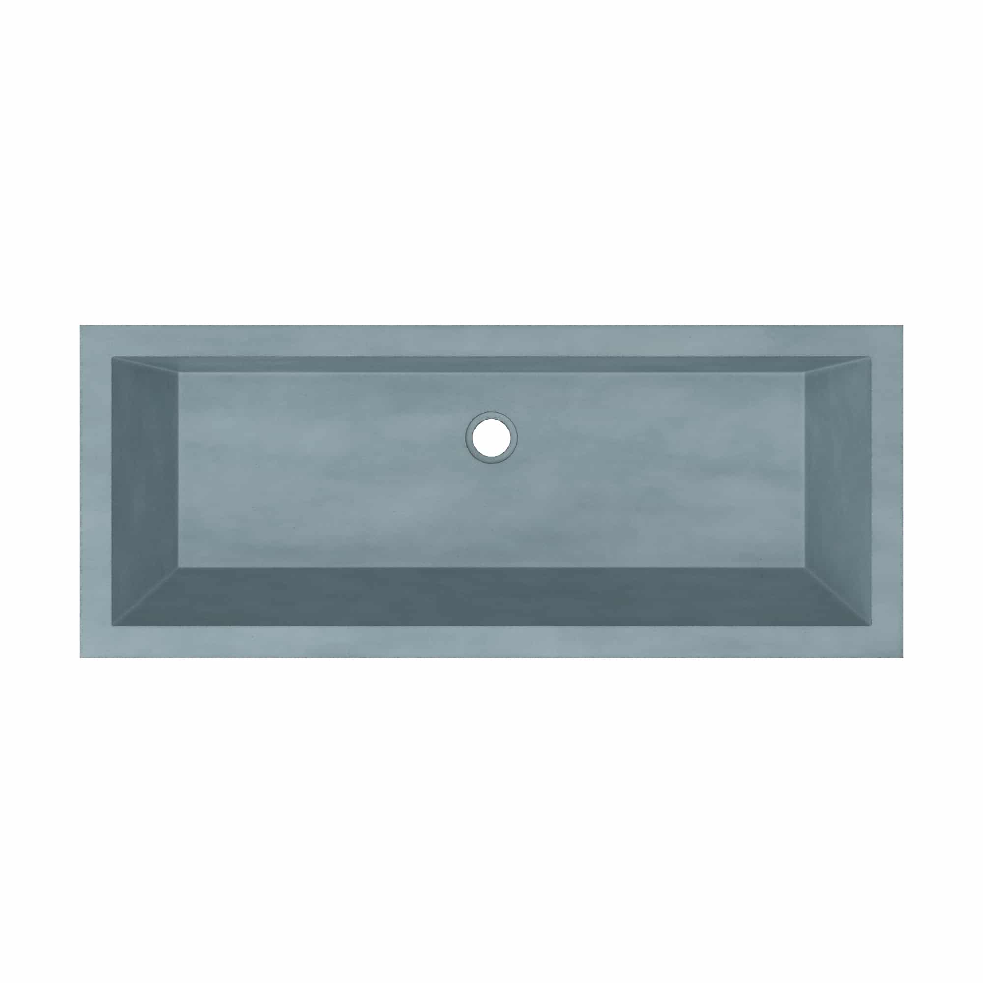 Native Trails Arcata 37" x 15" Rectangle Undermount NativeStone Concrete Bathroom Sink, Ocean, NSL3715-O Product Image