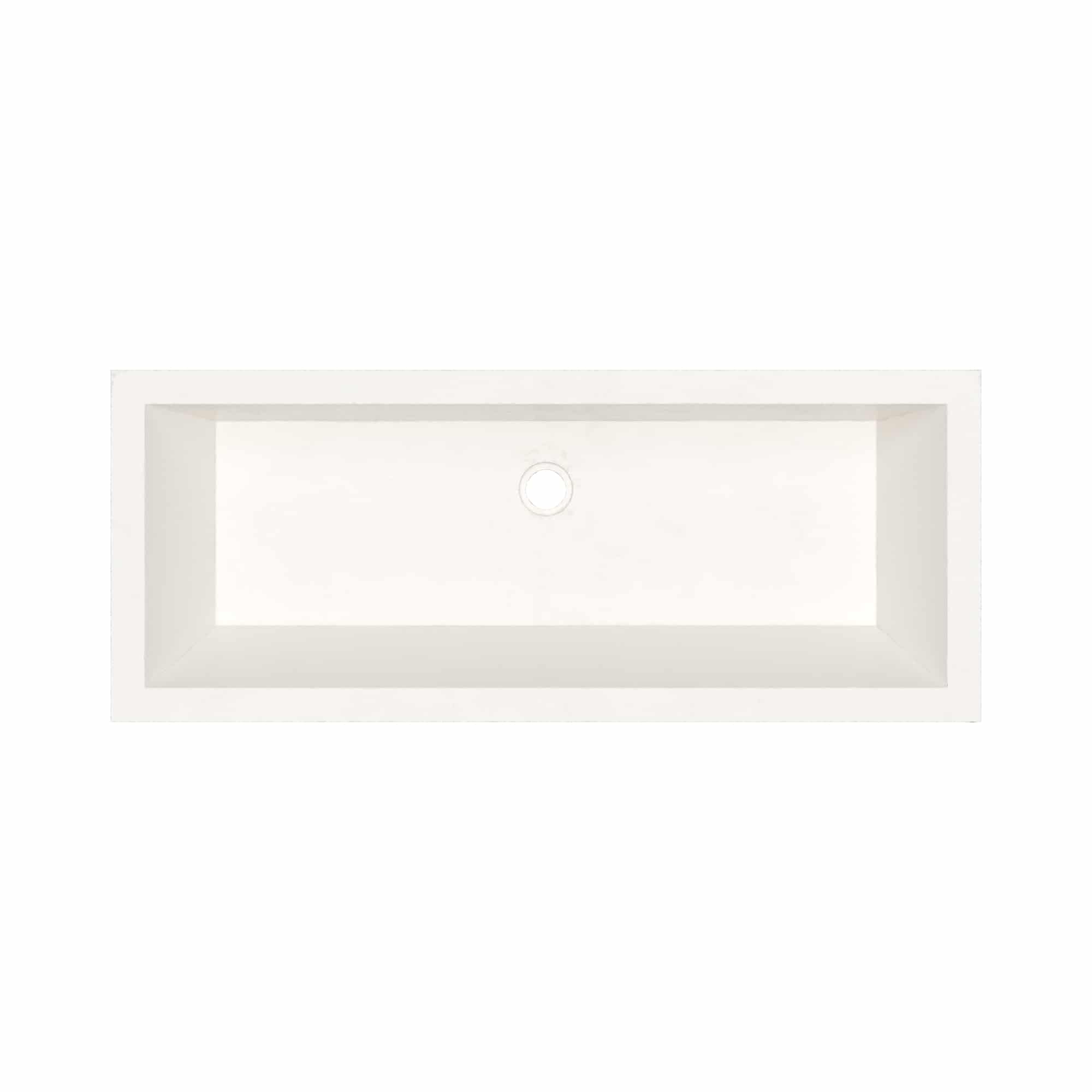 Native Trails Arcata 37" x 15" Rectangle Undermount NativeStone Concrete Bathroom Sink, Pearl, NSL3715-P Product Image