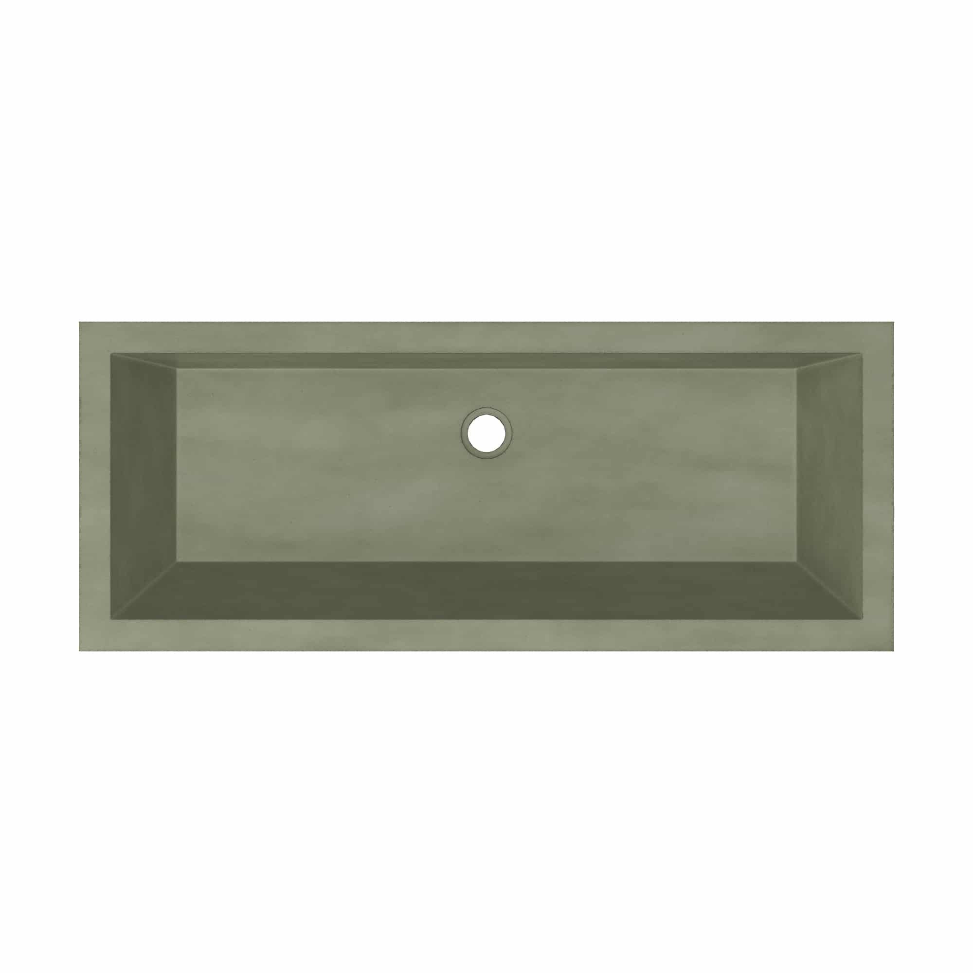 Native Trails Arcata 37" x 15" Rectangle Undermount NativeStone Concrete Bathroom Sink, Sage, NSL3715-G Product Image