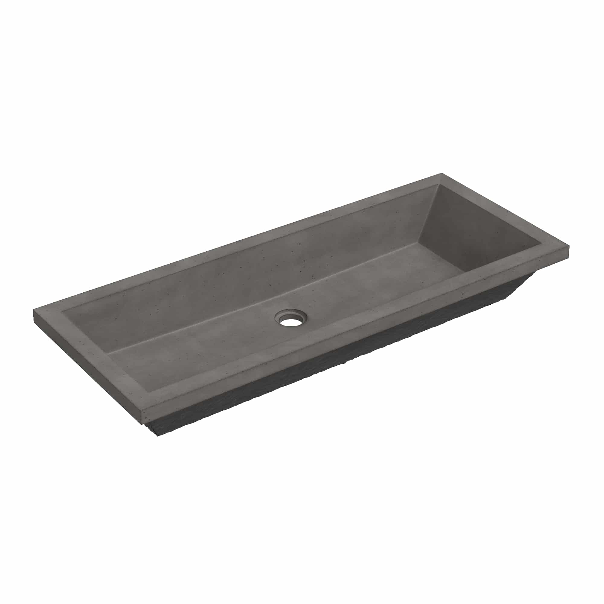 Native Trails Arcata 37" x 15" Rectangle Undermount NativeStone Concrete Bathroom Sink, Slate, NSL3715-S