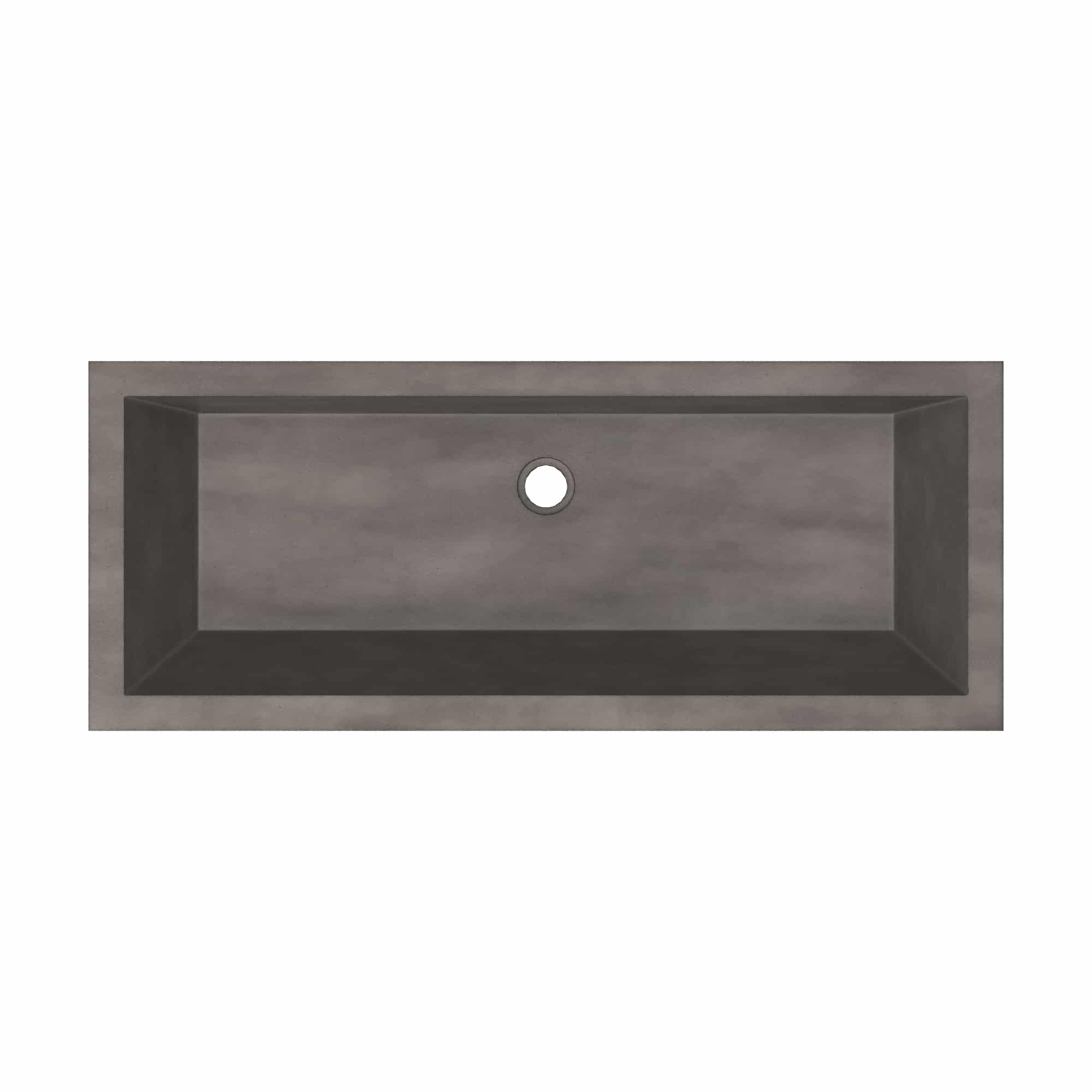 Native Trails Arcata 37" x 15" Rectangle Undermount NativeStone Concrete Bathroom Sink, Slate, NSL3715-S Product Image