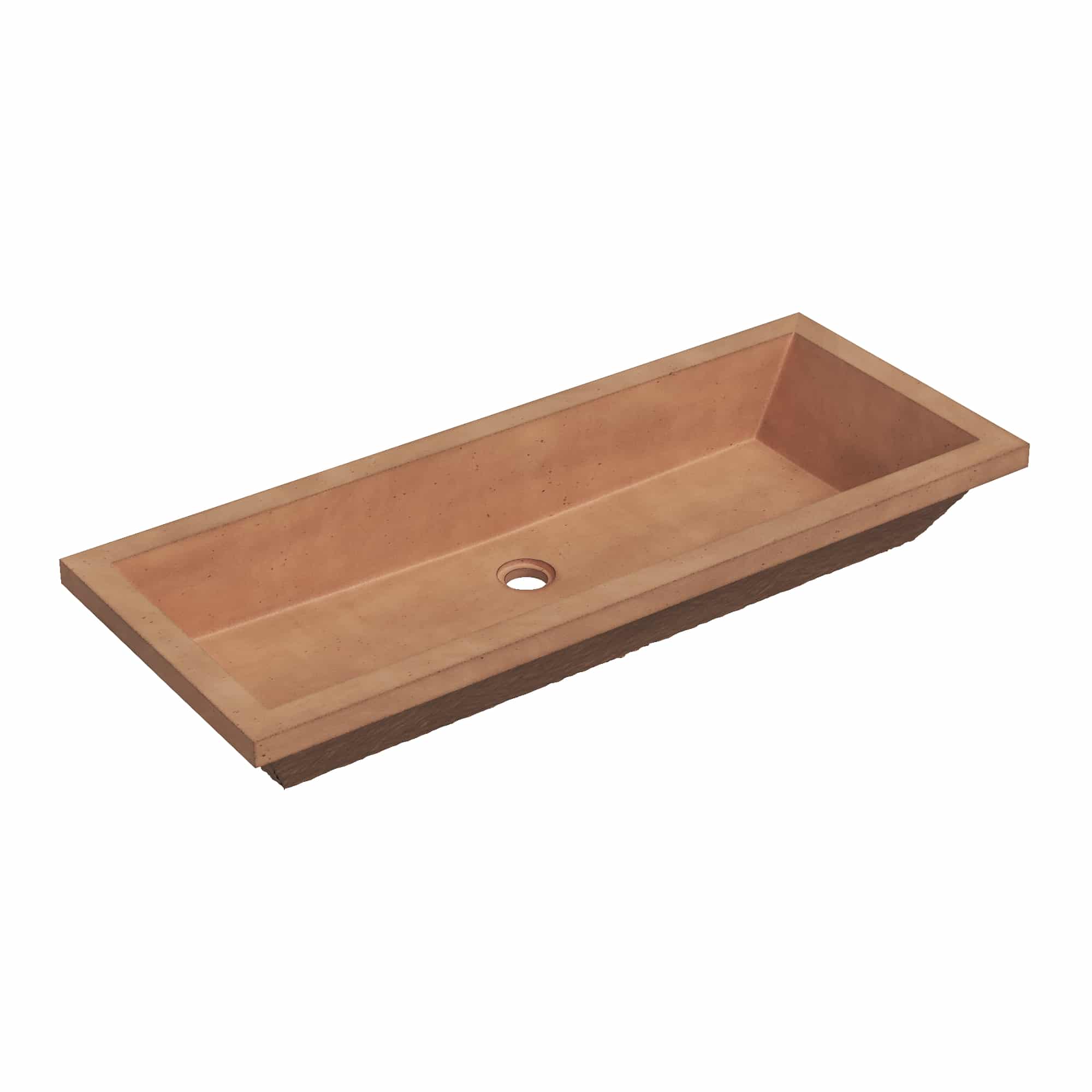 Native Trails Arcata 37" x 15" Rectangle Undermount NativeStone Concrete Bathroom Sink, Terracotta, NSL3715-T Product Image