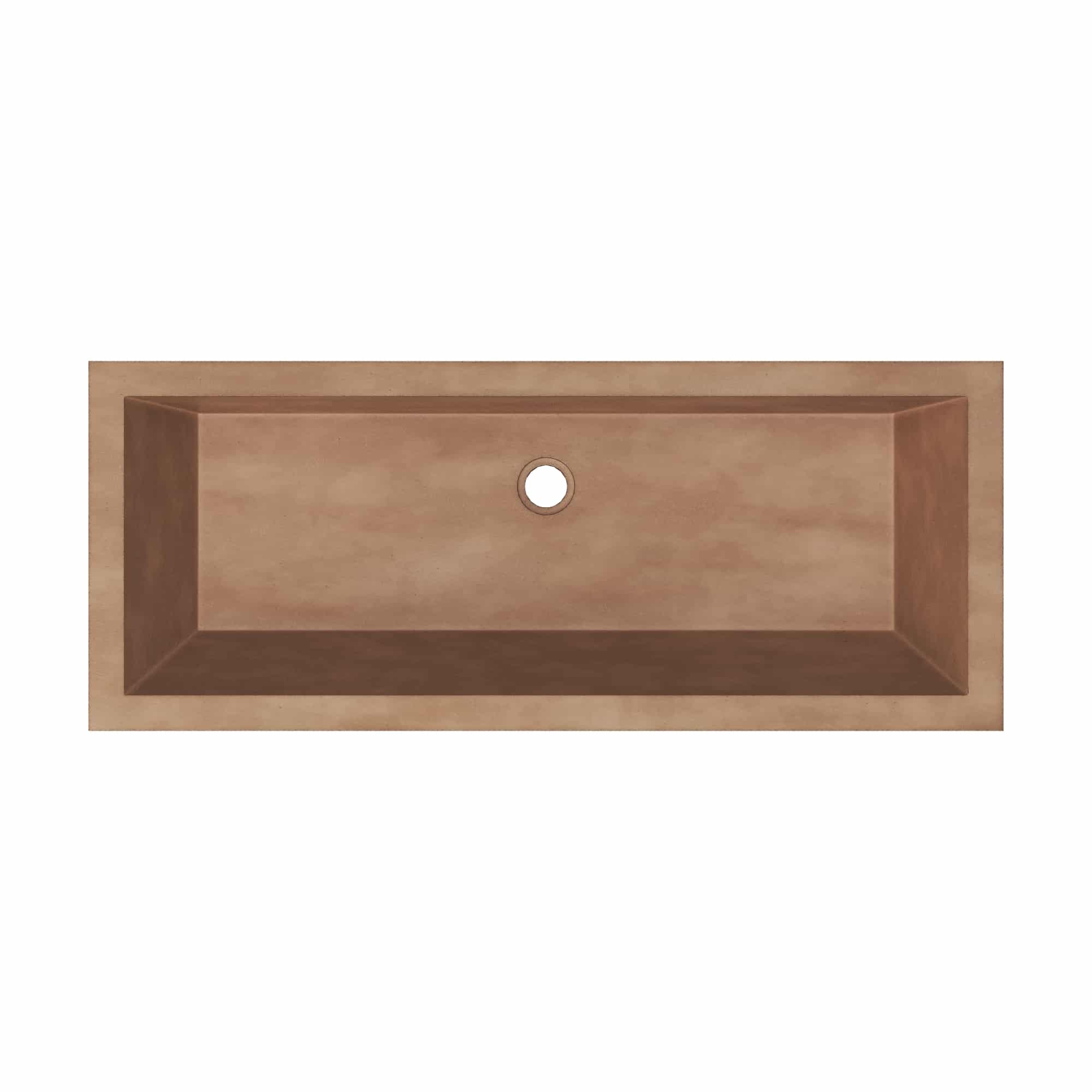 Native Trails Arcata 37" x 15" Rectangle Undermount NativeStone Concrete Bathroom Sink, Terracotta, NSL3715-T Product Image
