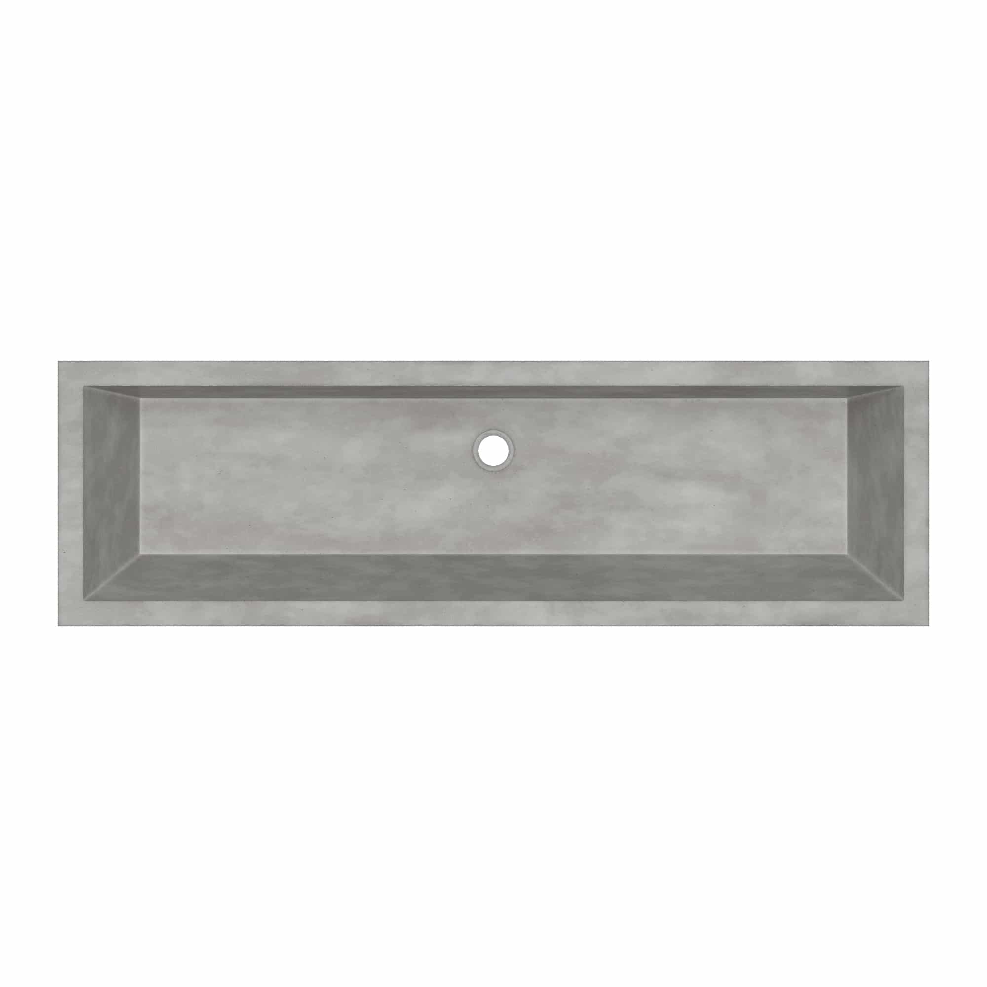 Native Trails Arcata 49" x 15" Rectangle Undermount NativeStone Concrete Bathroom Sink, Ash, NSL4915-A Product Image