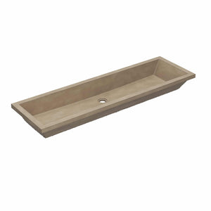 Native Trails Arcata 49" x 15" Rectangle Undermount NativeStone Concrete Bathroom Sink, Earth, NSL4915-E