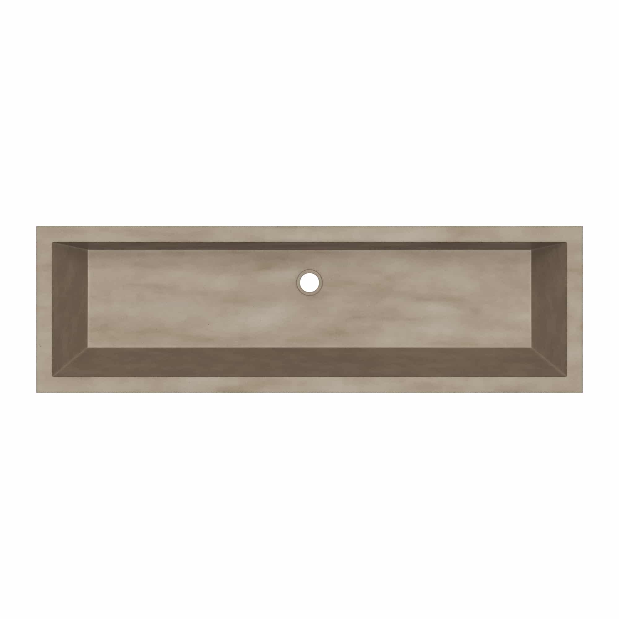 Native Trails Arcata 49" x 15" Rectangle Undermount NativeStone Concrete Bathroom Sink, Earth, NSL4915-E Product Image
