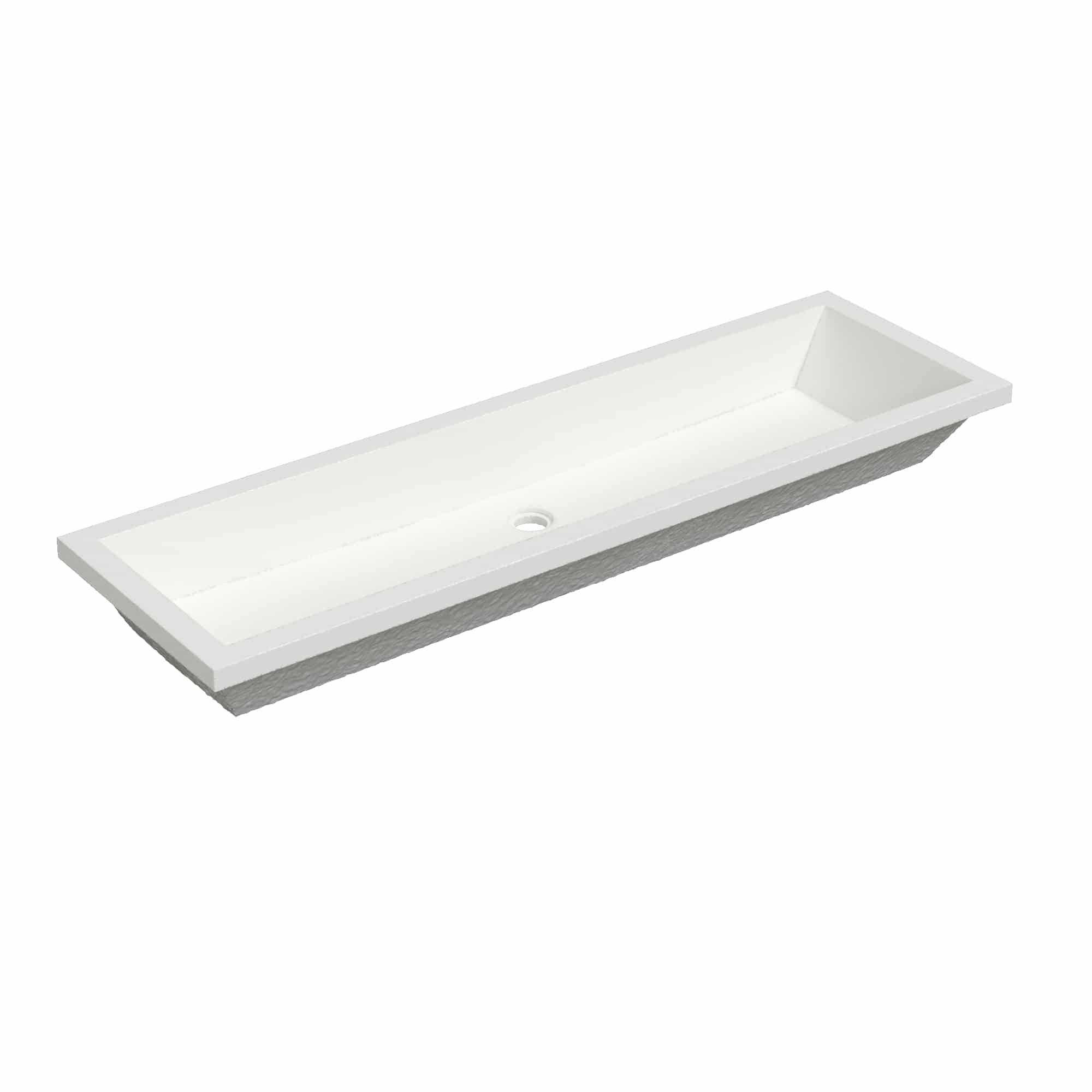 Native Trails Arcata 49" x 15" Rectangle Undermount NativeStone Concrete Bathroom Sink, Pearl, NSL4915-P