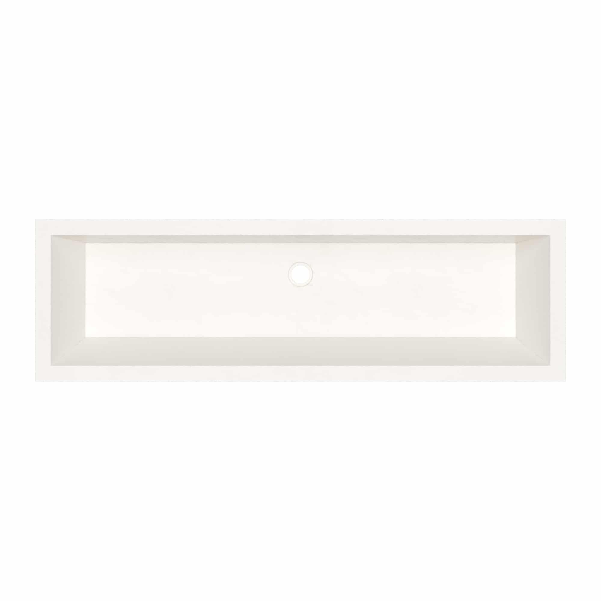 Native Trails Arcata 49" x 15" Rectangle Undermount NativeStone Concrete Bathroom Sink, Pearl, NSL4915-P Product Image