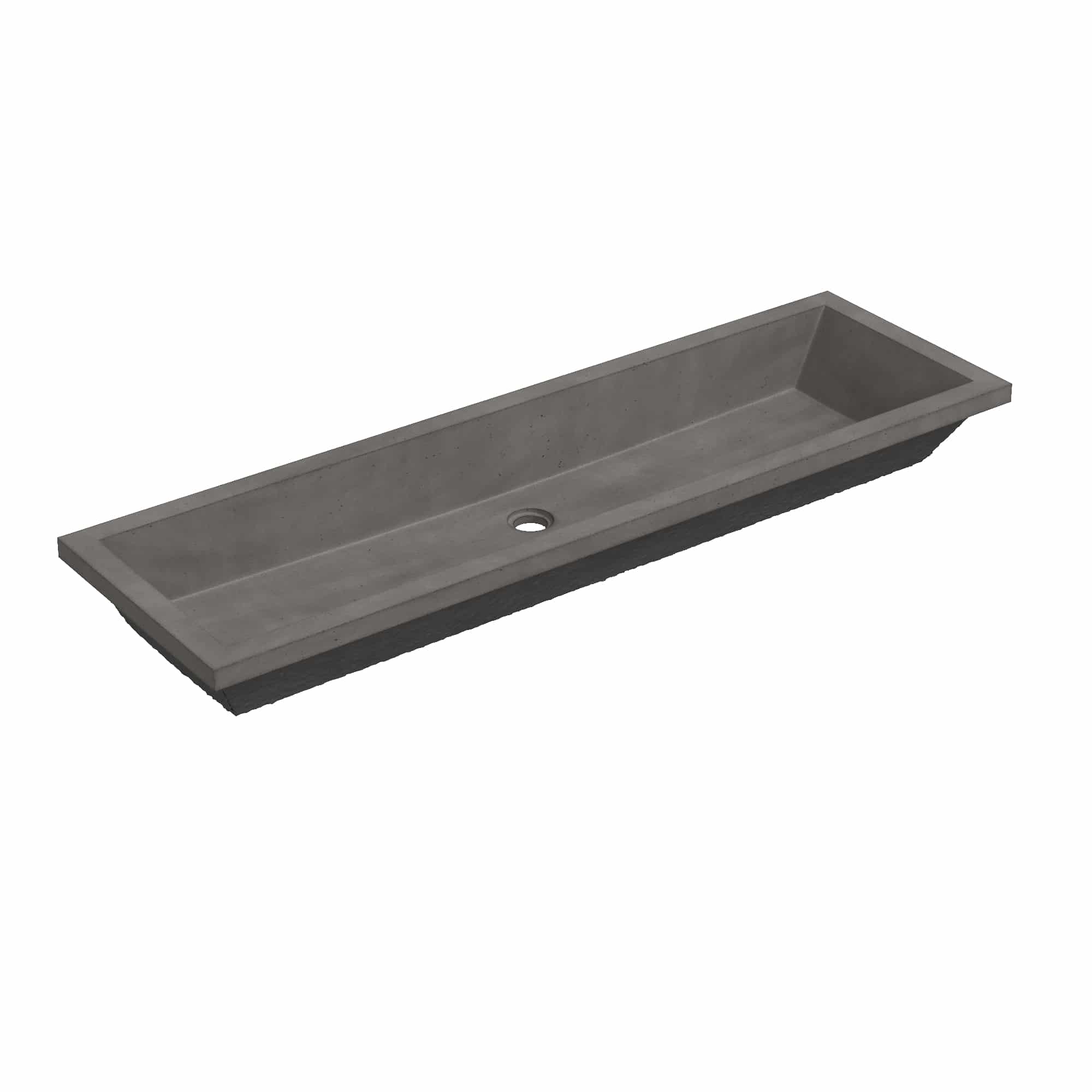 Native Trails Arcata 49" x 15" Rectangle Undermount NativeStone Concrete Bathroom Sink, Slate, NSL4915-S