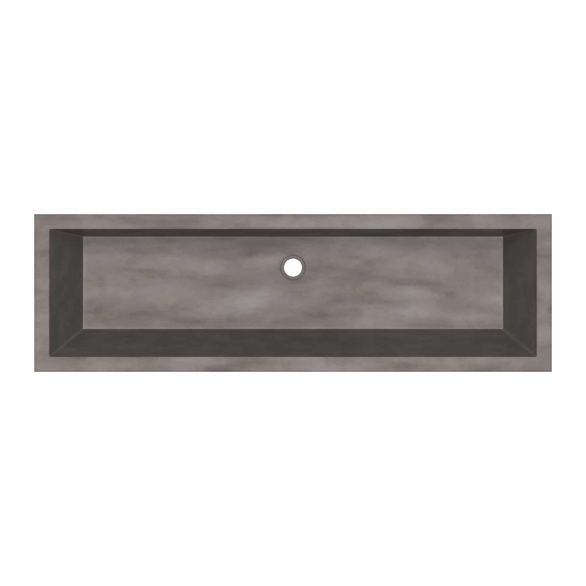Native Trails Arcata 49" x 15" Rectangle Undermount NativeStone Concrete Bathroom Sink, Slate, NSL4915-S Product Image
