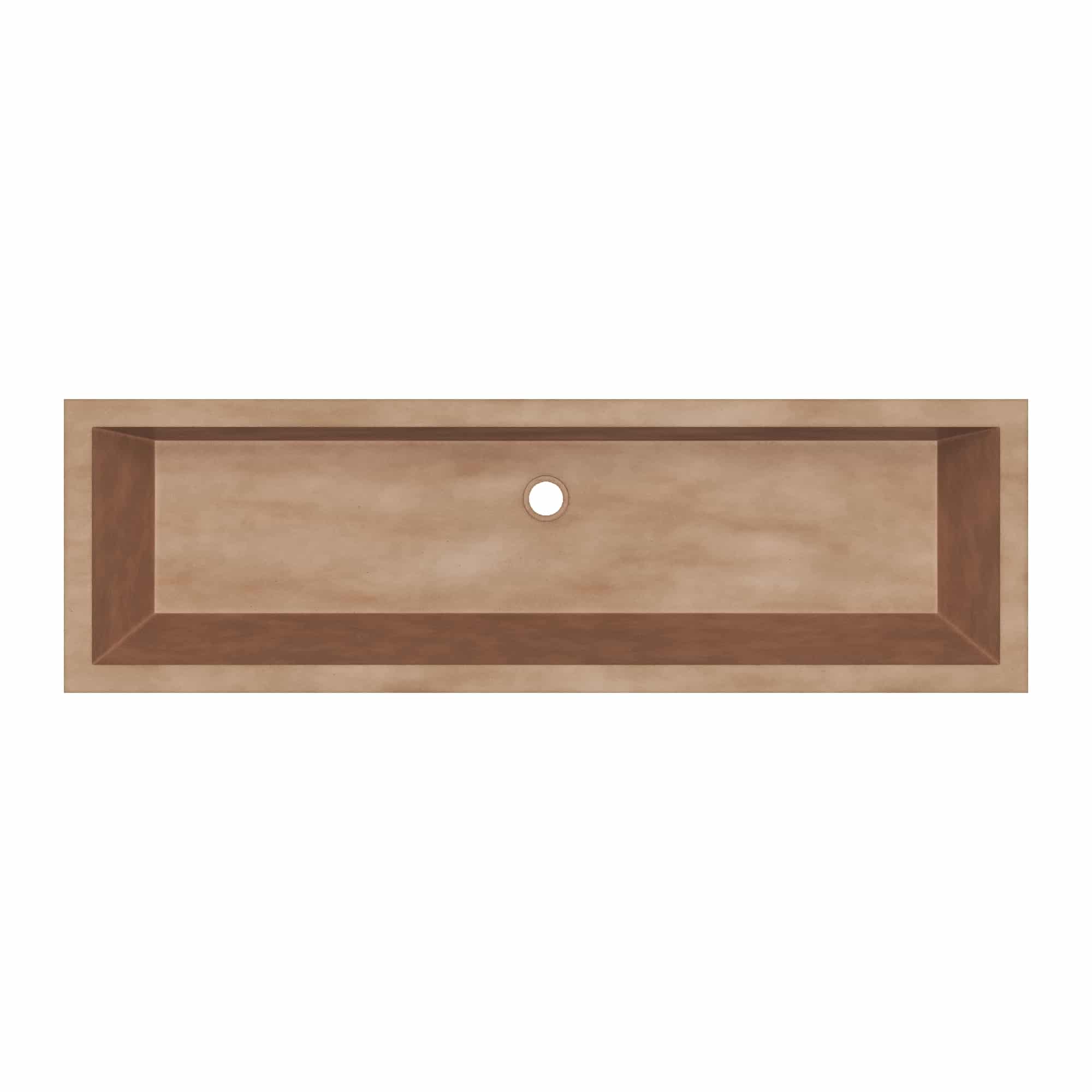 Native Trails Arcata 49" x 15" Rectangle Undermount NativeStone Concrete Bathroom Sink, Terracotta, NSL4915-T Product Image