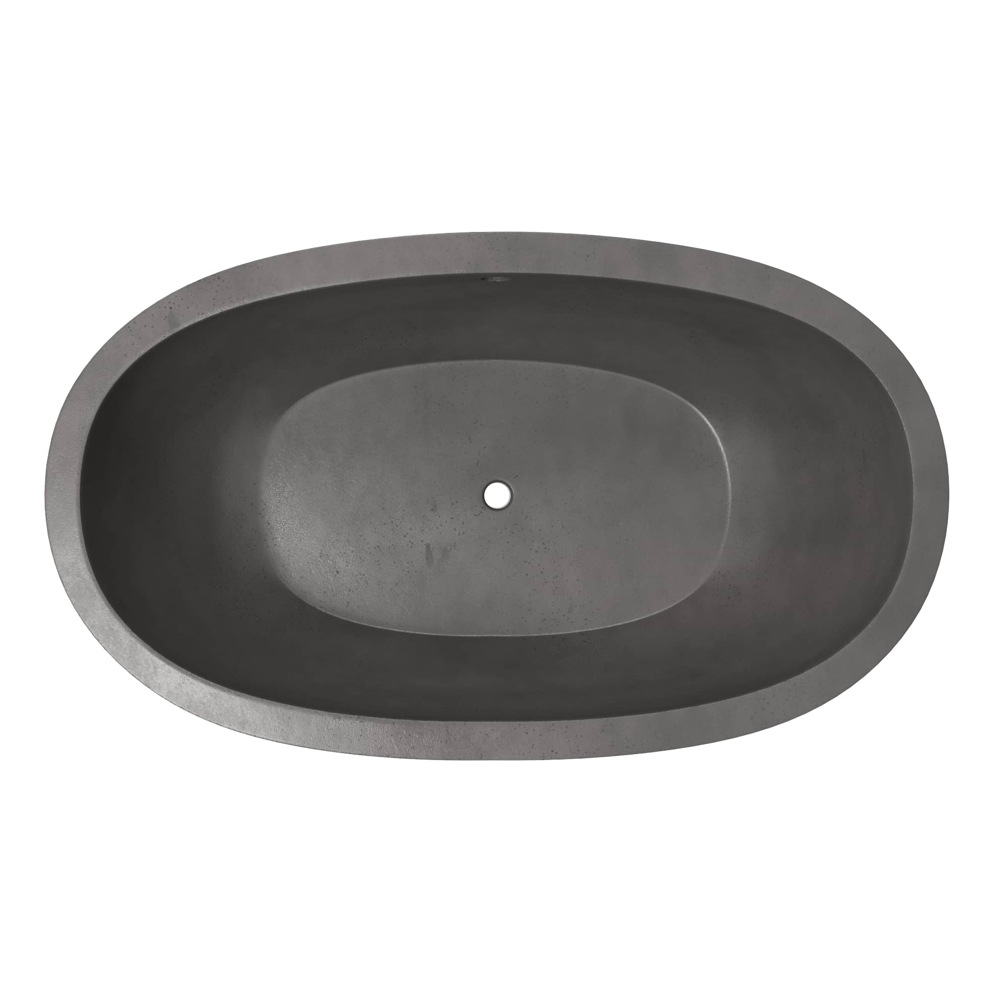 Native Trails Avalon 62" Freestanding NativeStone Concrete Bathtub in Slate, NST6236-S
