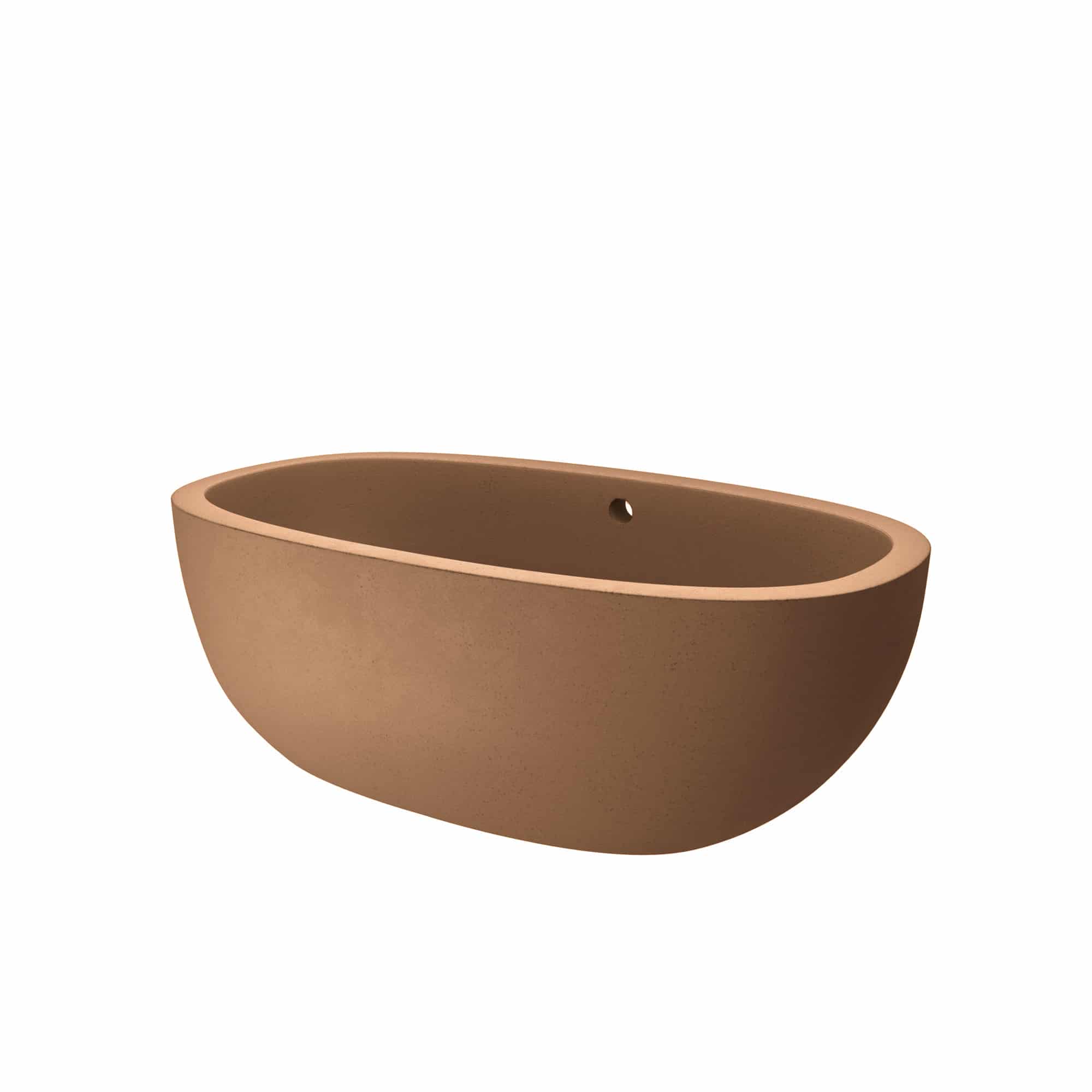 Native Trails 62" NativeStone Concrete Avalon Freestanding Bathtub, Terracotta, NST6236-T