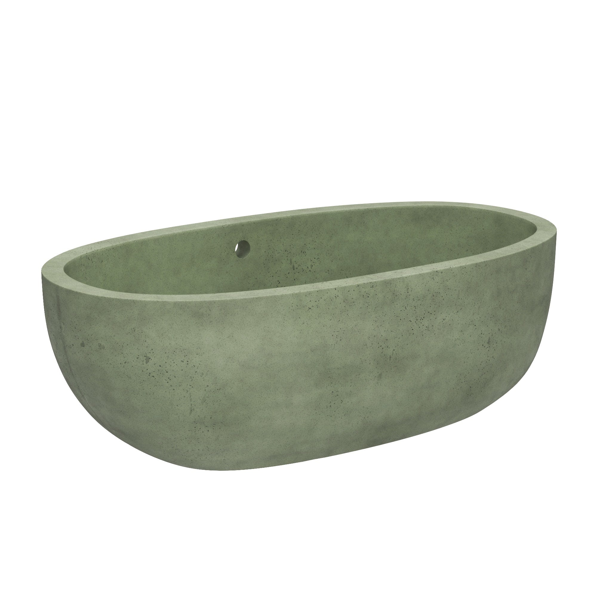 Native Trails 66" NativeStone Concrete Avalon Freestanding Bathtub, Sage, NST6636-G Product Image