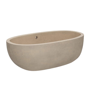 Native Trails 66" NativeStone Concrete Avalon Freestanding Bathtub, Sand, NST6636-D