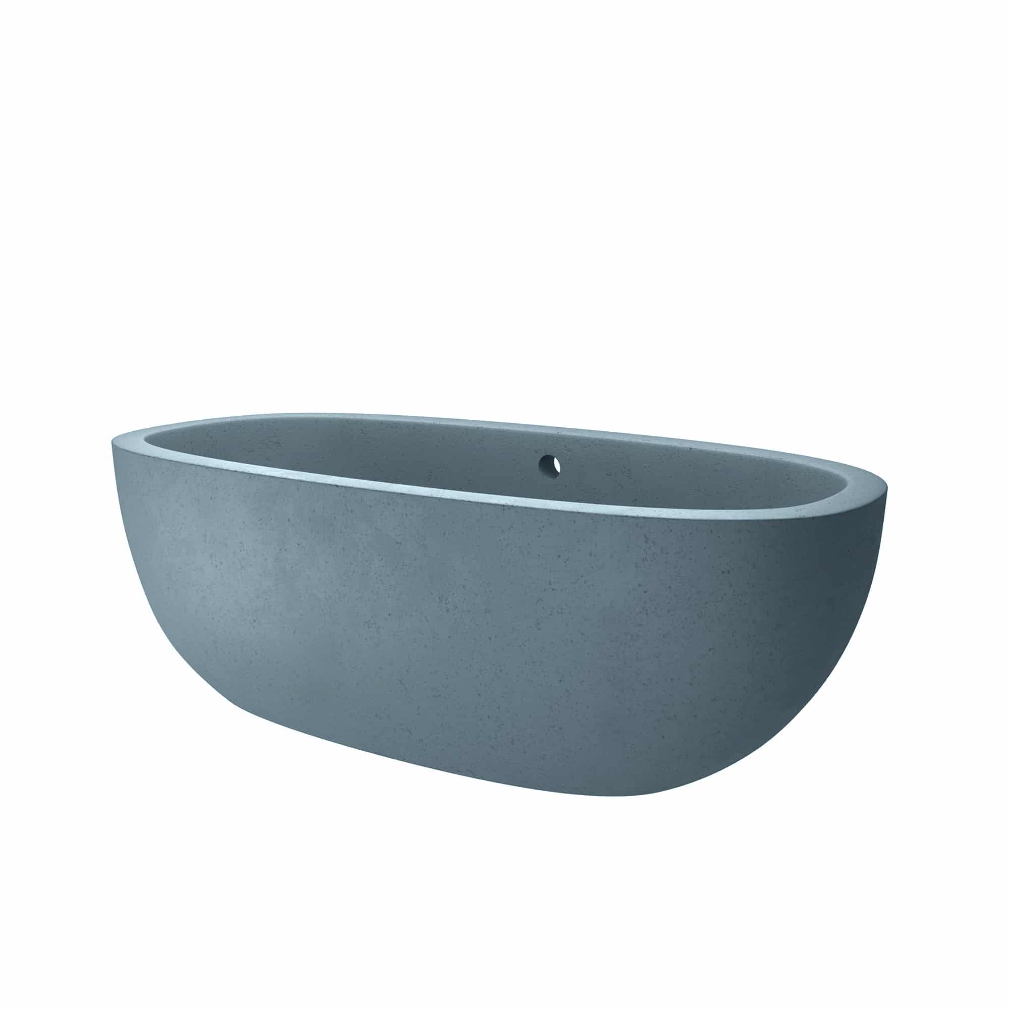Native Trails 72" NativeStone Concrete Avalon Freestanding Bathtub, Ocean, NST7236-O