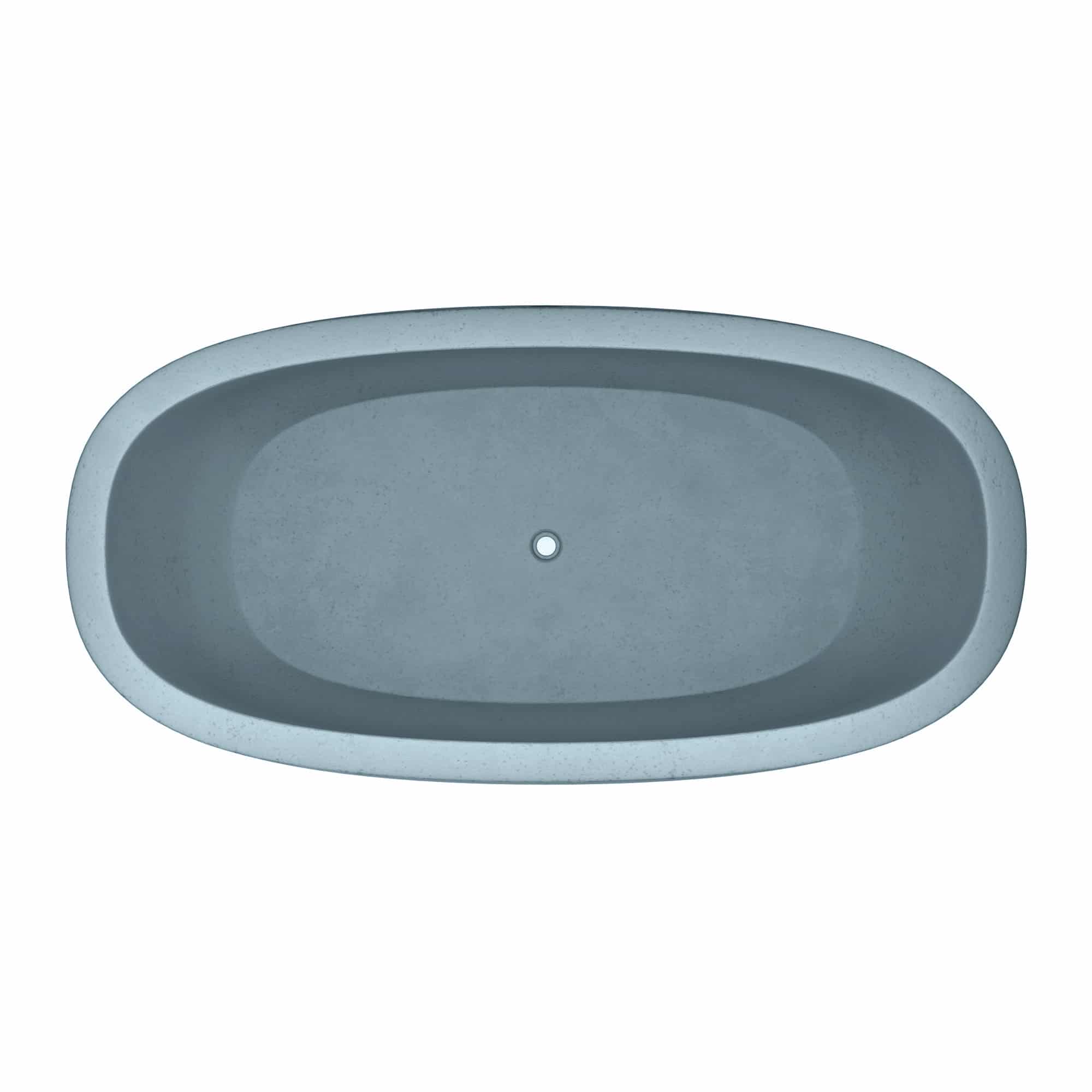 Native Trails 72" NativeStone Concrete Avalon Freestanding Bathtub, Ocean, NST7236-O