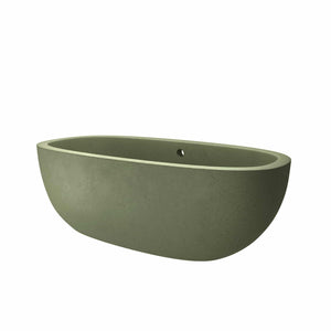Native Trails 72" NativeStone Concrete Avalon Freestanding Bathtub, Sage, NST7236-G
