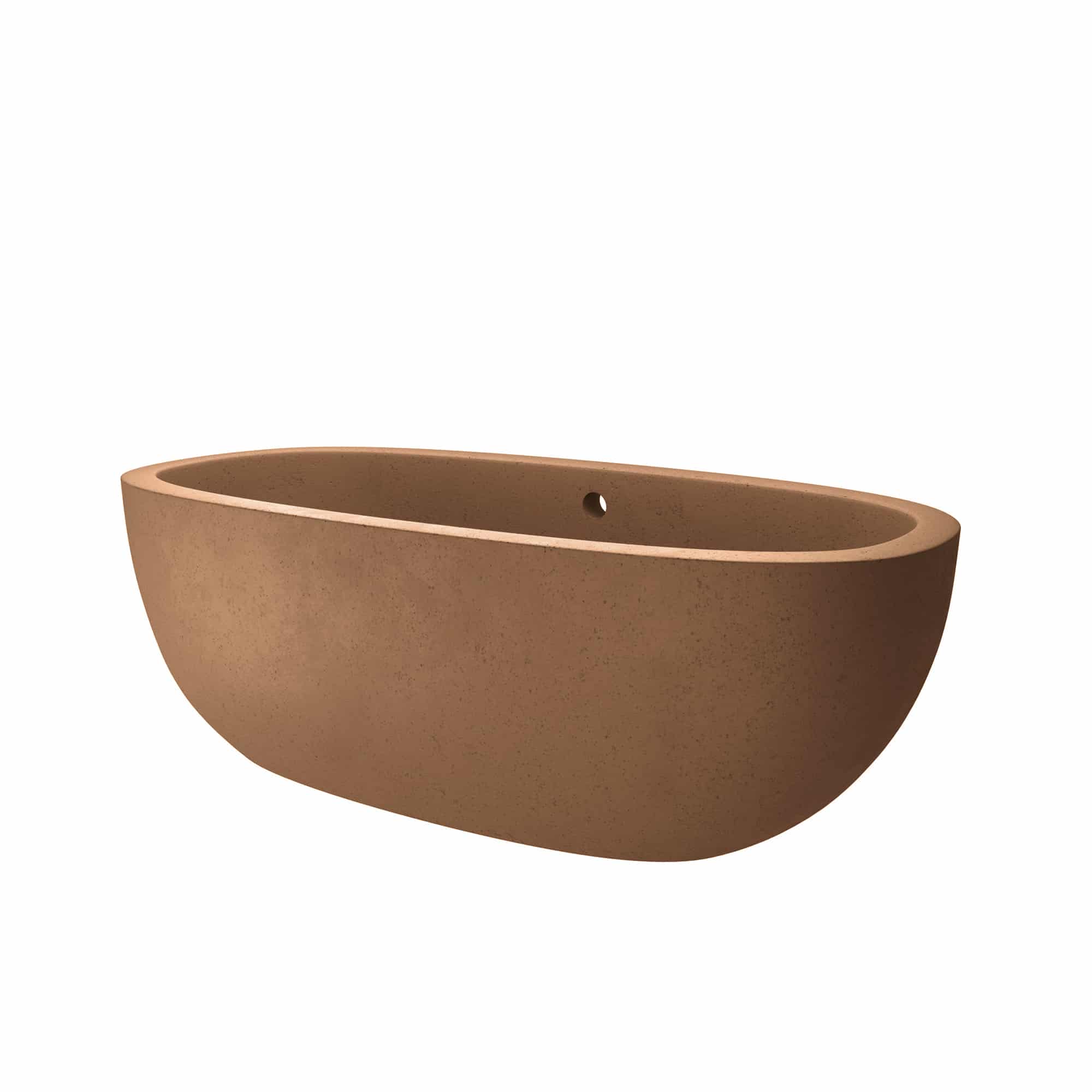Native Trails 72" NativeStone Concrete Avalon Freestanding Bathtub, Terracotta, NST7236-T