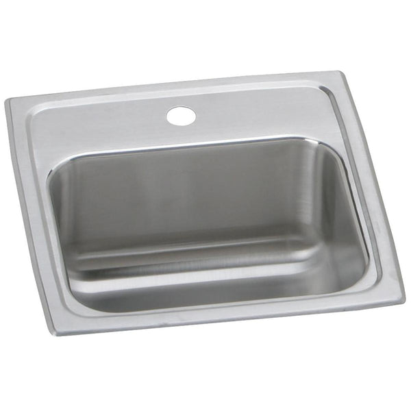 Elkay Celebrity 15" Rectangular Stainless Steel ADA Bar/Prep Sink, Brushed Satin, 1 Faucet Hole, BCR151