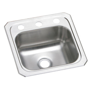 Alternate Image for Elkay Celebrity 15" Rectangular Stainless Steel ADA Bar/Prep Sink, Brushed Satin, 3 Faucet Holes, BCR153