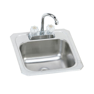 Alternate Image for Elkay Celebrity 15" Rectangular Stainless Steel Bar/Prep Sink Kit with Faucet, Brushed Satin, 2 Faucet Holes, BCRA150C