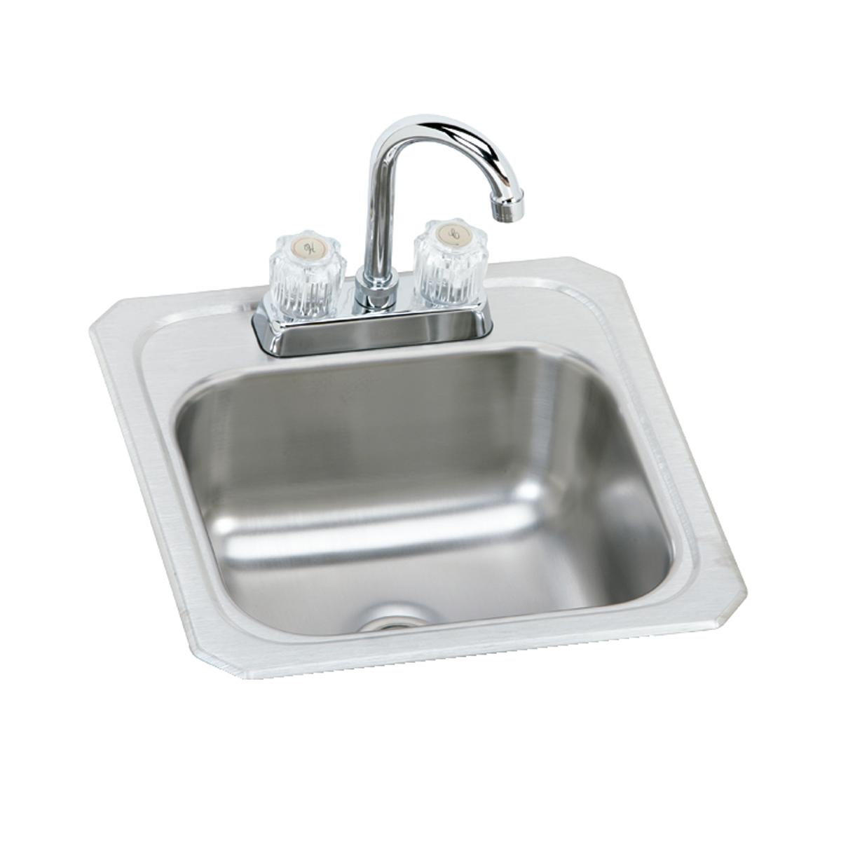 Elkay Celebrity 15" Rectangular Stainless Steel ADA Bar/Prep Sink, Brushed Satin, No Faucet Hole, BCR150