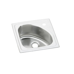 Alternate Image for Elkay Lustertone Classic 15" D-Shape Stainless Steel ADA Bar/Prep Sink, Lustrous Satin, 1 Faucet Hole, BLGR15151