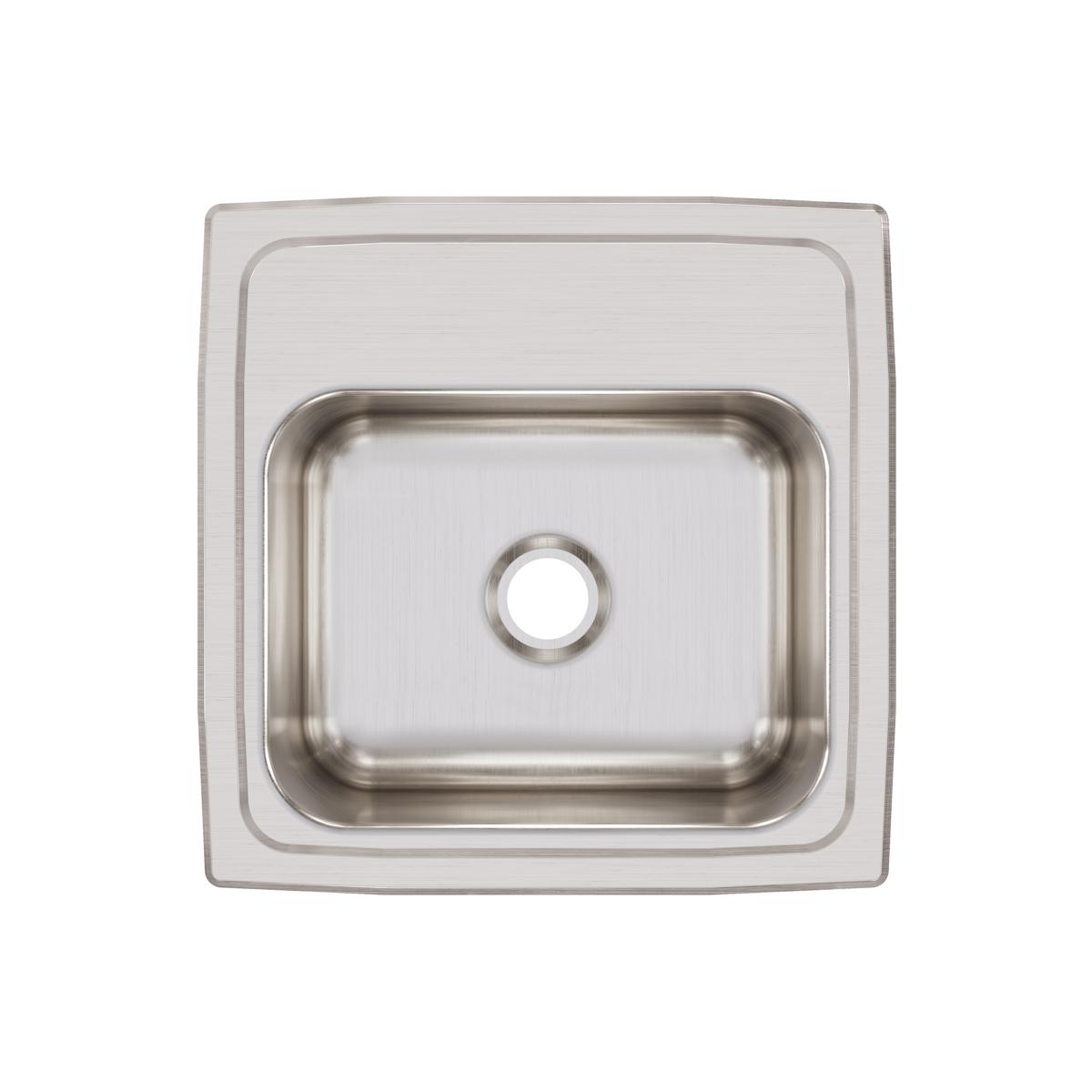 Elkay Lustertone Classic 15" Rectangular Stainless Steel Bar/Prep Sink, Lustrous Satin, No Faucet Hole, BLR150
