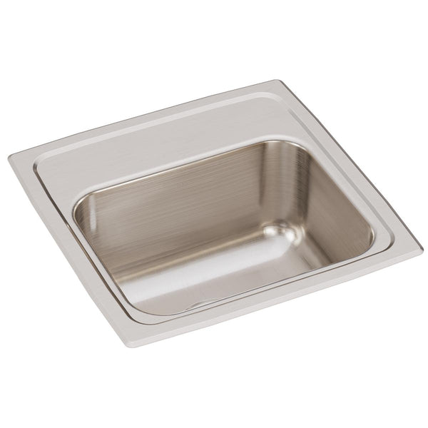 Elkay Lustertone Classic 15" Rectangular Stainless Steel Bar/Prep Sink, Lustrous Satin, No Faucet Hole, BLR15160