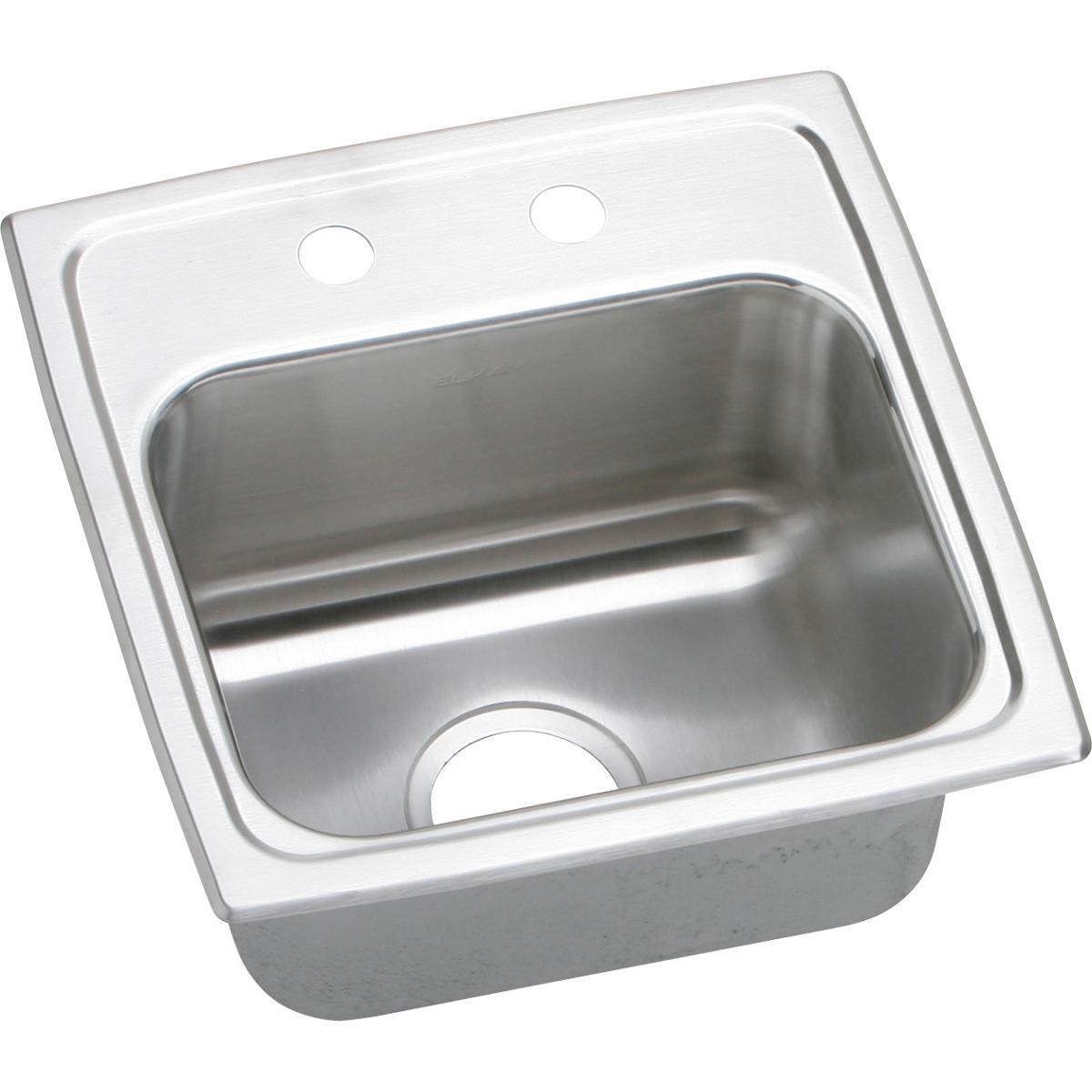 Elkay Lustertone Classic 15" Rectangular Stainless Steel Bar/Prep Sink, Lustrous Satin, 1 Faucet Hole, BLRQ15161
