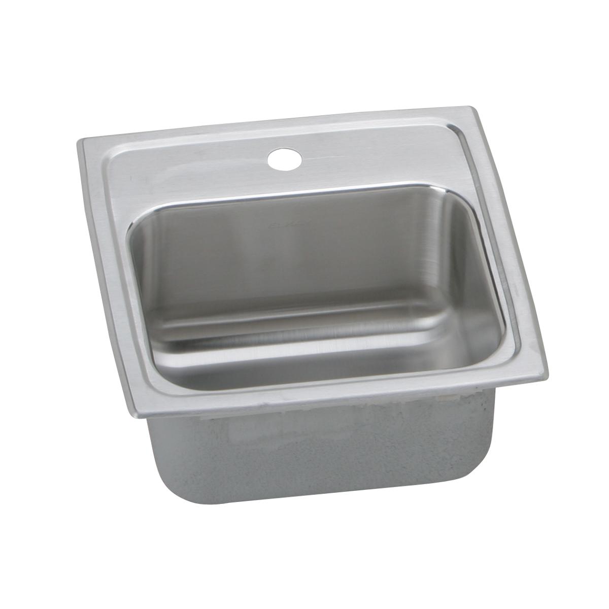 Elkay Lustertone Classic 15" Rectangular Stainless Steel ADA Bar/Prep Sink, No Faucet Hole, BLRQ15600
