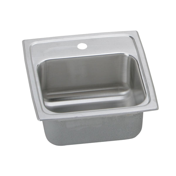 Elkay Lustertone Classic 15" Rectangular Stainless Steel Bar/Prep Sink, 2 Faucet Holes, BLRQ152