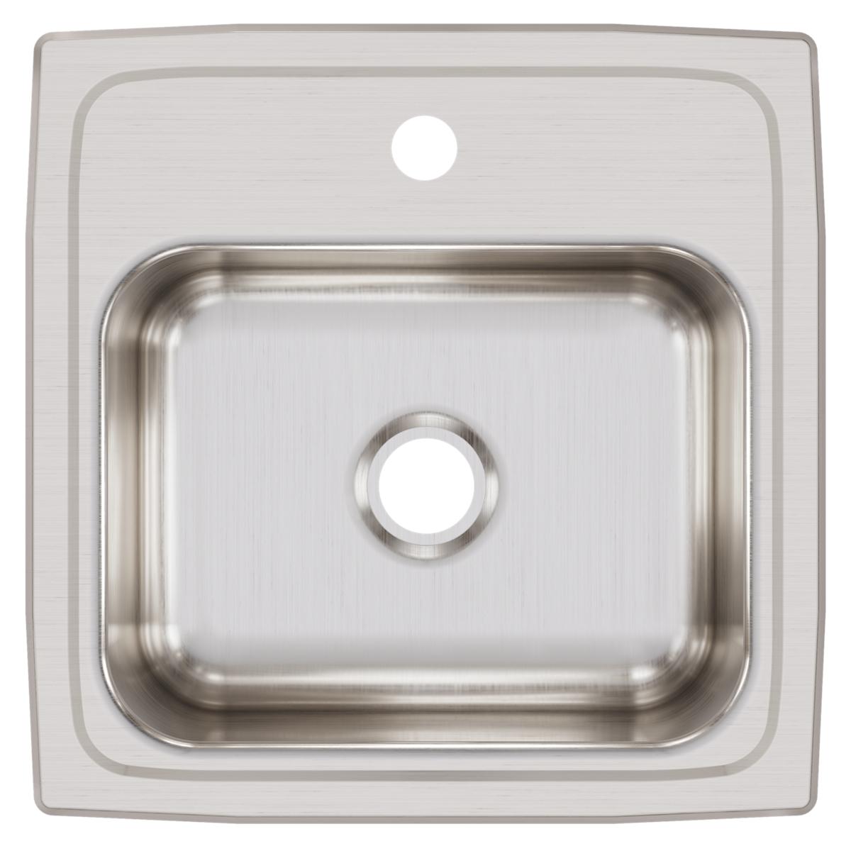 Elkay Lustertone Classic 15" Rectangular Stainless Steel ADA Bar/Prep Sink, 1 Faucet Hole, BLRQ15601