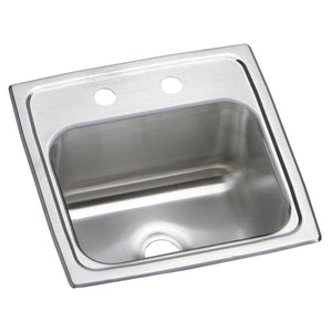 Alternate Image for Elkay Celebrity 15" Rectangular Stainless Steel ADA Bar/Prep Sink, Brushed Satin, 2 Faucet Holes, BPSR152