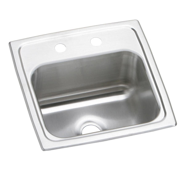 Elkay Celebrity 15" Rectangular Stainless Steel ADA Bar/Prep Sink, Brushed Satin, MR2 Faucet Holes, BPSR15MR2