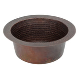 Premier Copper Products 10" Round Copper Bar/Prep Sink, Oil Rubbed Bronze, 17 Gauge, BR10DB2