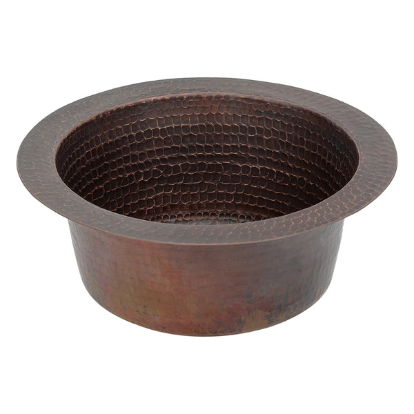 Premier Copper Products 10" Round Copper Bar/Prep Sink, Oil Rubbed Bronze, 17 Gauge, BR10DB2