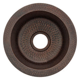 Premier Copper Products 10" Round Copper Bar/Prep Sink, Oil Rubbed Bronze, 17 Gauge, BR10DB2