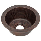 Premier Copper Products 10" Round Copper Bar/Prep Sink, Oil Rubbed Bronze, 17 Gauge, BR10DB2