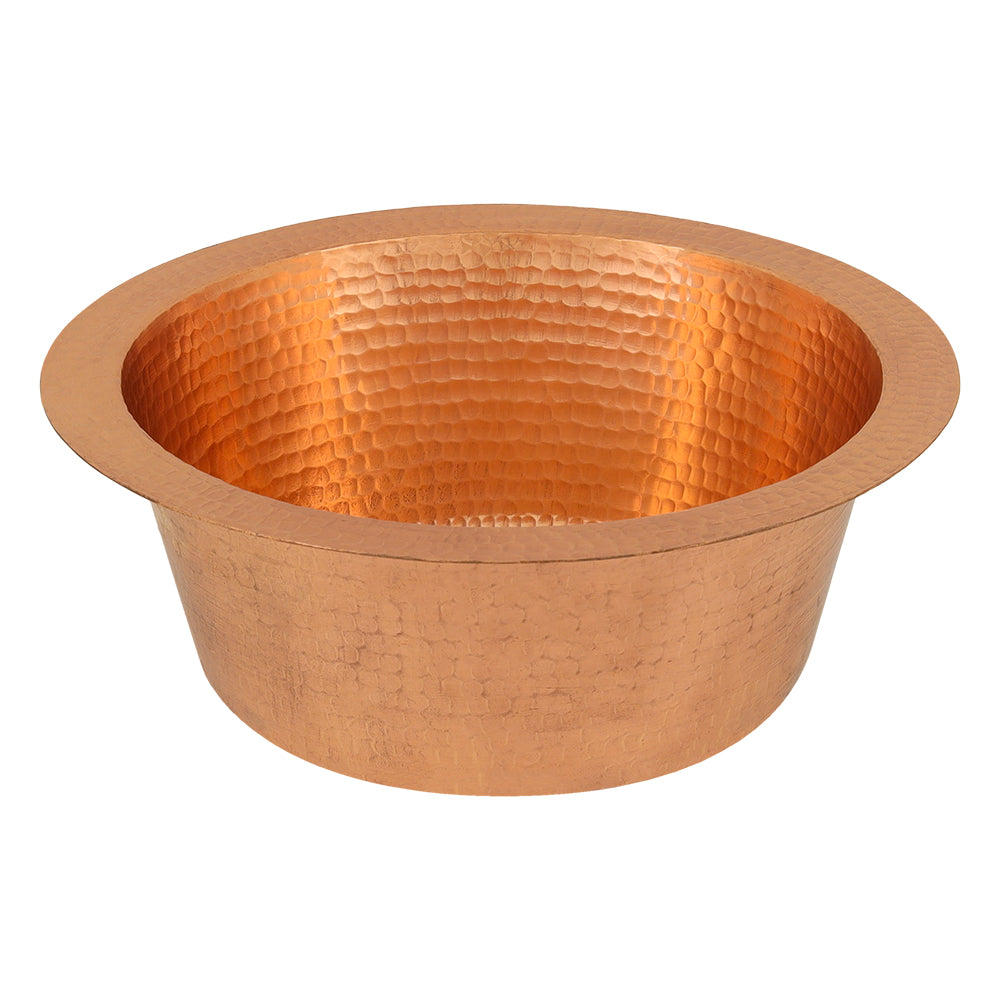 Premier Copper Products 12" Round Copper Bar/Prep Sink, Polished Copper, 17 Gauge, BR12PC2