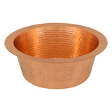 Premier Copper Products 12" Round Copper Bar/Prep Sink, Polished Copper, 17 Gauge, BR12PC2