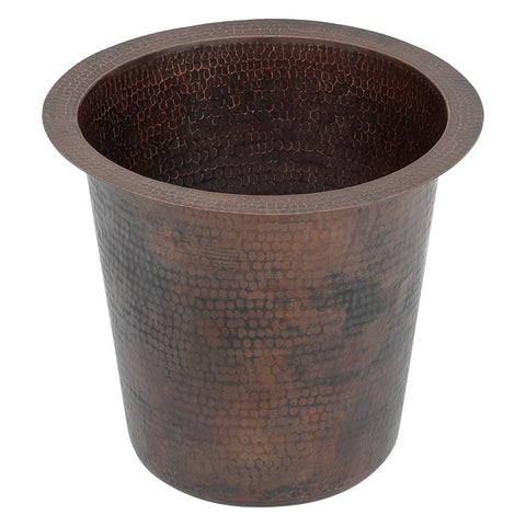 Main Image of Premier Copper Products 12" Copper Bar/Prep Sink, Oil Rubbed Bronze, BR12WDB