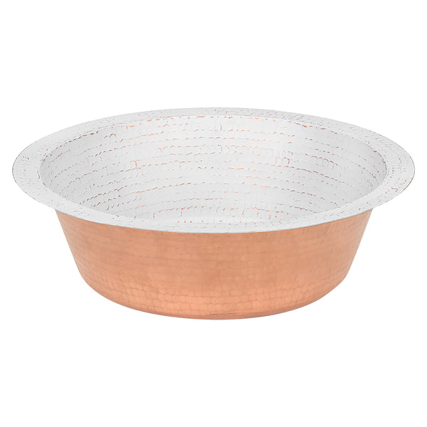 Premier Copper Products 12" Round Copper Bar/Prep Sink, Glazed White, 17 Gauge, BR12WHT2