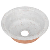 Premier Copper Products 12" Round Copper Bar/Prep Sink, Glazed White, 17 Gauge, BR12WHT2