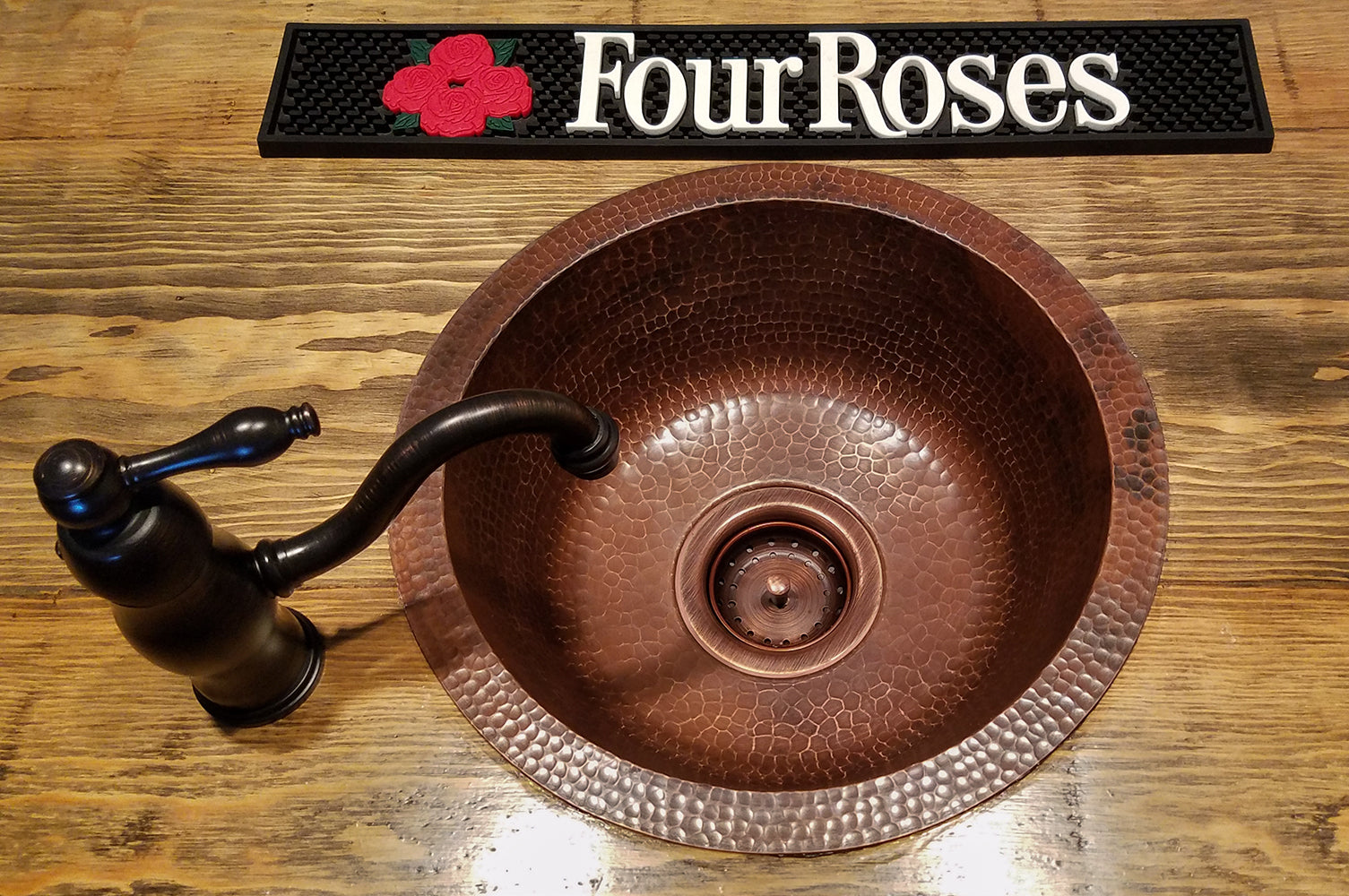 Installation Image of Premier Copper Products 14" Copper Bar/Prep Sink, Oil Rubbed Bronze, BR14DB3
