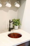 Installation Image of Premier Copper Products 14" Copper Bar/Prep Sink, Oil Rubbed Bronze, BR14DB3