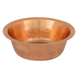 Premier Copper Products 14" Round Copper Bar/Prep Sink, Polished Copper, 17 Gauge, BR14PC2