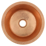 Premier Copper Products 14" Round Copper Bar/Prep Sink, Polished Copper, 17 Gauge, BR14PC2