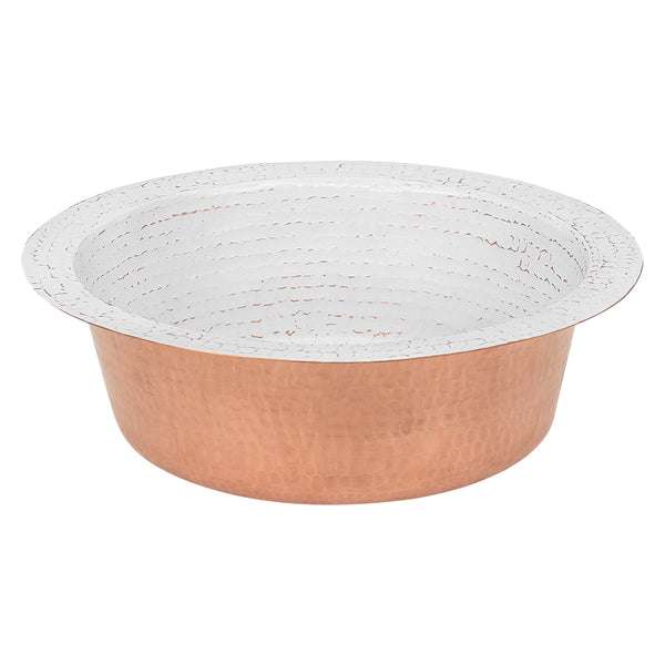 Premier Copper Products 14" Round Copper Bar/Prep Sink, Glazed White, 17 Gauge, BR14WHT2